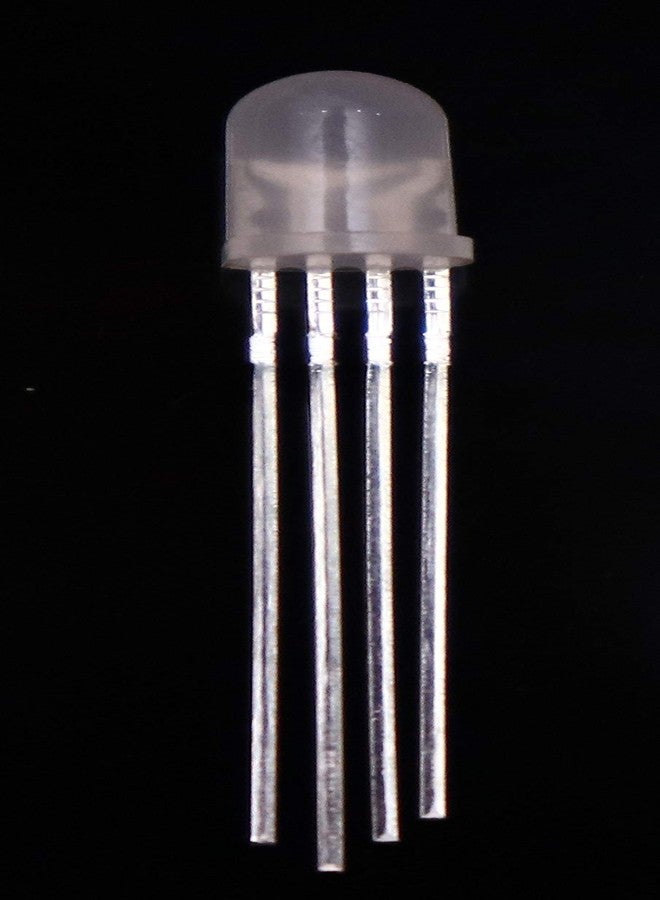 إلكترونيك سبايسس مصابيح LED ثلاثية الألوان RGB من Electronic Spices، مقاس 5 مم (أحمر، أخضر، أزرق، 4 دبابيس، كاثود مشترك، شفاف، تيار مستمر 20 مللي أمبير/لون)، فائقة السطوع، عبوة من 10 قطع - Image 1